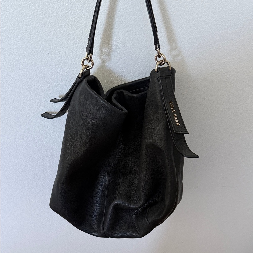 Cole Haan Black Leather Hobo Bag
